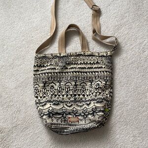 Sakroots Black and Cream Crossbody Bag